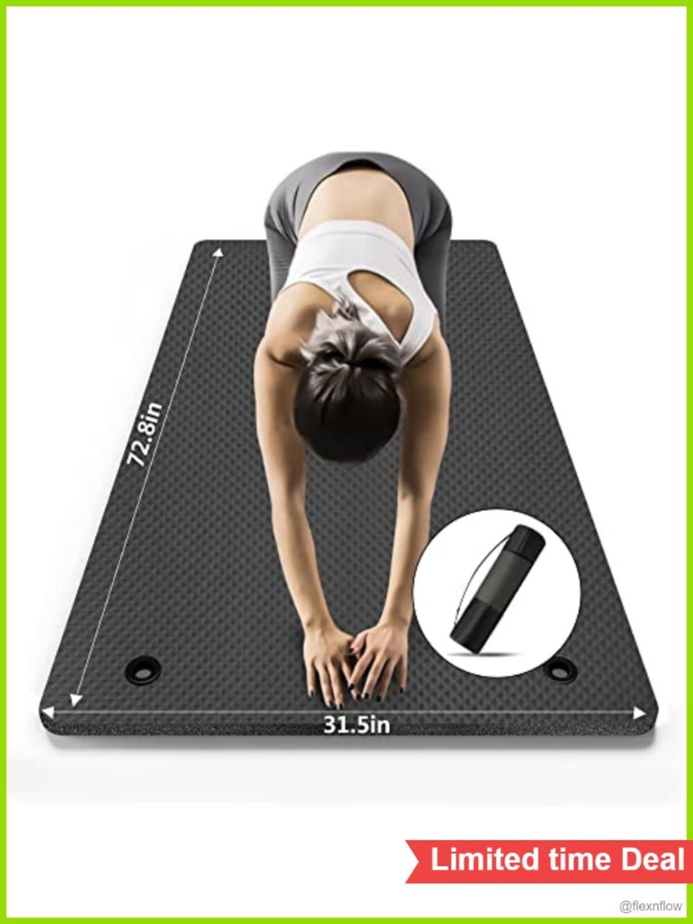 Extra Thick Wide Yoga Mat 72.8" x 31.5" NBR Non-Slip with Strap and Bag